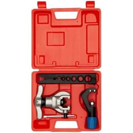 Bricolage Ensemble d'outils d'évasement Excentrique et Kit de Coupe-Tube pour 7 Tailles Matrices 3/16-3/4" Réfrigération HVAC 45 degrés Outils Coupe - (1/5)