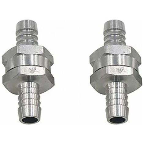 Clapet anti-retour Vanne de carburant en aluminium, clapet anti-retour à essence diesel (10 mm 2 pièces) pour système de carburant à carburateur à faible concentration, clapet anti-retour pour (1/4)