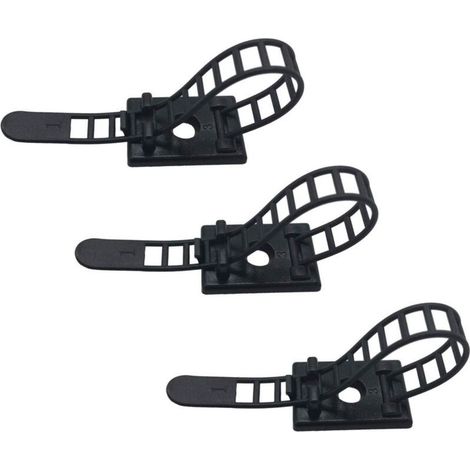 Lot de 25 clips pour câbles adhésifs avec vis en option - Attaches de gestion des câbles réglables et réutilisables - Serre-câbles robustes pour organisation à domicile bureau et bricolage (1/5)