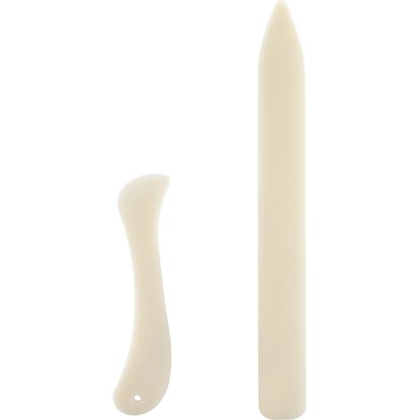 2 Pièces Plioir à Papier en Os Blanc Outil de Plissage et Rainurage pour Bordures (1/5)