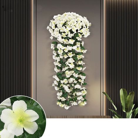 Fleurs Artificielles - Glycine Suspendue en Soie - Pour Décoration Extérieure Mur Clôture Balcon - 1 Pièce - 80 cm (1/5)