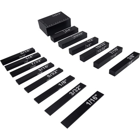 bleu Kit d'altimètre à 15 blocs de réglage impériaux, blocs de jauge, bandes de réglage en aluminium de précision (1/5)