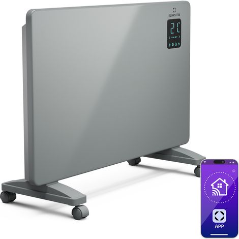 Klarstein Bansin Smart radiateur - 1500 W, montage mural/sur pied, contrôle par appli, efficacité énergétique, proetction contre la surchauffe & antigel, radiateur électrique pour 30 m² (1/5)