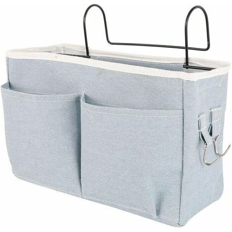 Panier Suspendu Pour Table De Chevet - Toile Impermeable Et Structure En Fer - Compatible Lit De Loft Et Tete De Lit - 31 X 21 X 11 Cm - 1 Unite