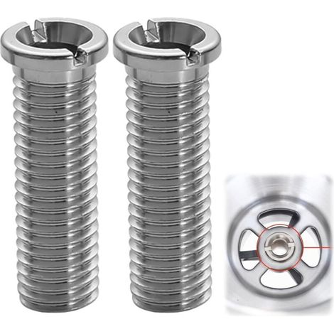 2 Pièces Vis Creuses Pour Éviers,Vis Creuse M12 x 35 mm en Acier Inoxydable,Vis Accessoires de Bouchon de Crépine de Panier D'Évier Pour Cuisine,Convient Pour Éviers de Cuisine et de bar,Évier à Tamis (1/4)