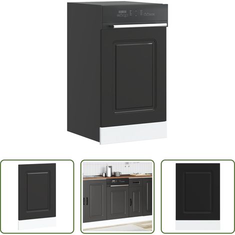 vidaXL Spülmaschine schützen -  Geschirrspülerblende Kalmar Schwarz 45x1,5x67 cm Holzwerkstoff (1/5)