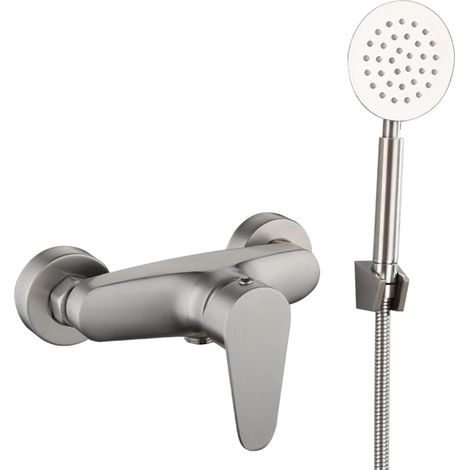Mitigeur de douche en acier inoxydable 304 brossé, robinet de baignoire eau chaude/eau froide (1/5)