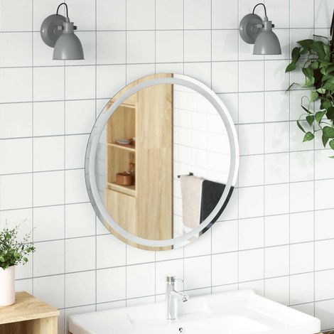 vidaXL Espejo de baño LED Transparente Ø 70 cm vidrio templado (1/5)