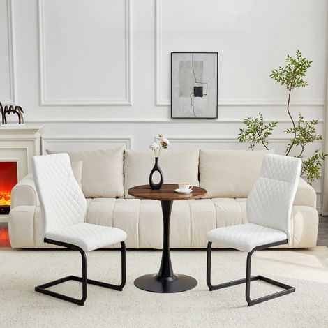 Esstisch-Set mit 2 Stühlen aus MDF und PU-Leder OKMYHOME (1/5)