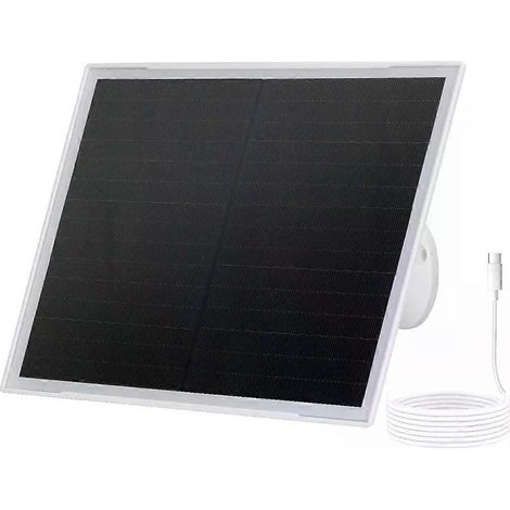 Solarpanel für Sicherheitskameras, 6V 10W Solarladegeräte, kompatibel mit batteriebetriebenen Solarkameras für den Außenbereich, inklusive 3M Typ-C-Kabel (1/4)