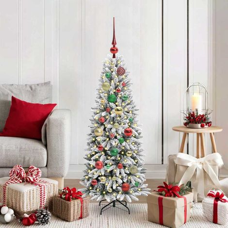 Künstlicher Weihnachtsbaum mit 150 LEDs mit Ständer Weiß 120 cm
