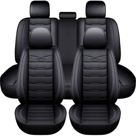 Housses de siège de voiture universelles 5 places – Cuir PU résistant à l'usure – Étanches et compatibles avec airbags – Lot de 11 pièces – Drillpro (1/5)