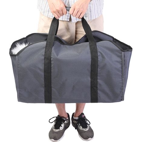 Sac De Bois De Chauffage Pliable, Sac De Transport De Bûches, Résistant À L'Eau, Stockage De Cheminée En Toile Durable,gris (1/5)