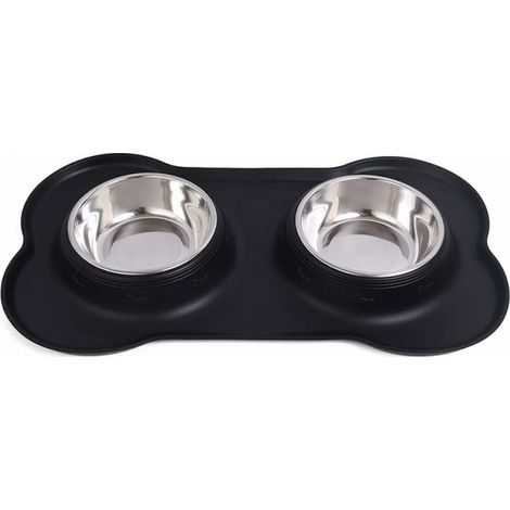 (S)Stainless Steel Non-Slip Pet Bowl, Spill Proof and No Spill Silicone Dog Bowl (1/5)