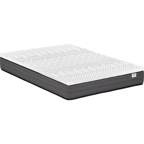 Ensemble 160 x 200 cm matelas ressorts ensachés ép.20cm + surmatelas mémoire de forme 7 zones ép.5cm - AMBRACIE de YSMÉE (1/5)