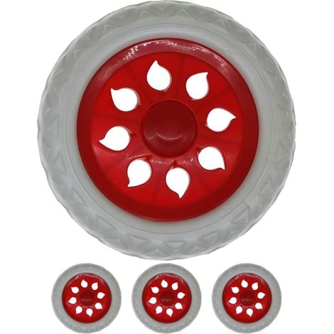 Lot de 4 roues robustes en plastique pour chariot de courses