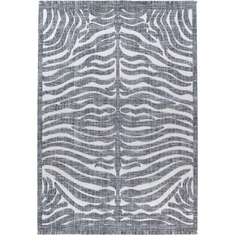 Tapis Tissé Ethnique à Poils Courts "Sarai II" Gris 120 x 170 cm (1/5)