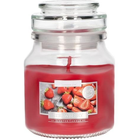 KOTARBAU Bougie parfumée dans un verre avec couvercle - Idée cadeau - Bougies décoratives d'aromathérapie - Durée de combustion jusqu'à heures (petit, framboise) (1/5)