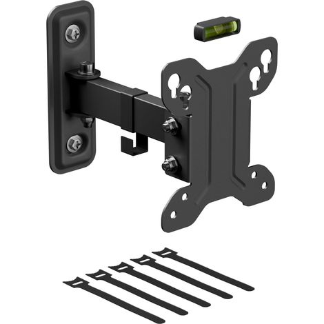 Support Mural TV pour 13 à 27 Pouces, Bras Unique d’Inclinaison et de Rotation, Formats VESA 75x75 mm à 100x100 mm - Peut Soutenir Un Poids Maximum de 25 kg (1/5)