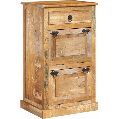 Maison Exclusive - Scarpiera a 4 Livelli con Cassetto Legno Massello di Recupero (1/5)
