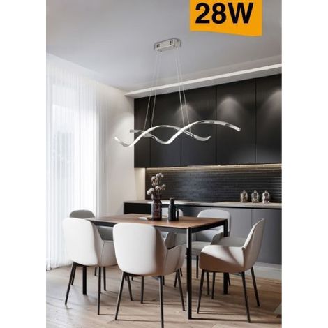 TRADE SHOP - Lampadario Soffitto Led Moderno Onde Intrecciate 28w Luce 6500k 4000k 3000k B56a - -Bianco Caldo -