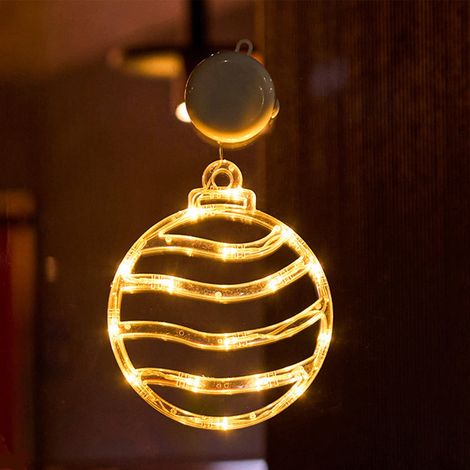 Lumières De Noël - Guirlande À Silhouettes LED Pour Fenêtre - Cloche Arbre Renne Flocon D Étoile - Fonctionne Sur Piles - Avec Ventouse - Intérieur