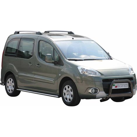 Pare-buffle Avant pour Peugeot Partner 2008-2015 63 mm en Acier Noir (1/5)