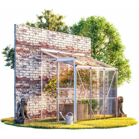 Serre de jardin Aluminium 190 x 122 x 202 cm à mettre conte un mur