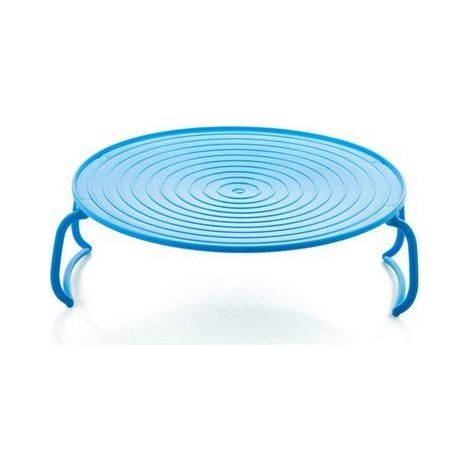 Plateau Rond Cuiseur Vapeur Rack, Double Couche Vapeur Rack Support de Plateau de Cuisson en Plastique avec Jambe Pliable pour Plats au Four Micro-ondes Assiette Plateau Cuisson à la Vapeur Rack (1/5)