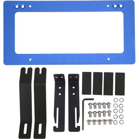 Plaque d'immatriculation support en alliage d'aluminium bleu pour Tesla Model 3 2017-2022, kit de remplacement (1/5)