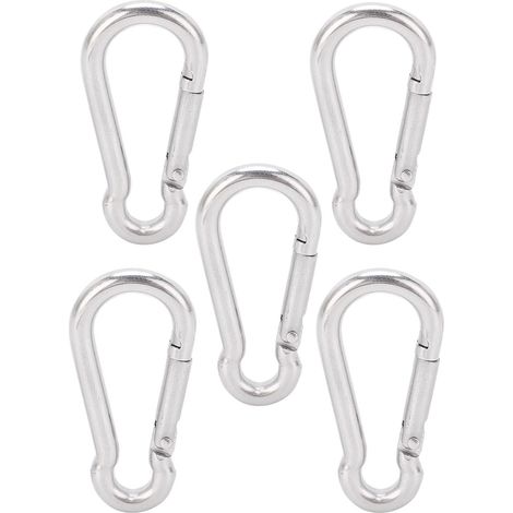 5 crochets à ressort en acier inoxydable 40mm pour harnais de chien, hamac ou équipement de camping (1/5)