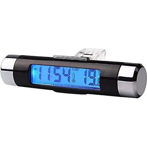 Thermometer-Uhr – Digitales Auto-Thermometer und Uhr – Blaue Hintergrundbeleuchtung – Für den Fahrzeuginnenraum – 1 Stück (1/2)