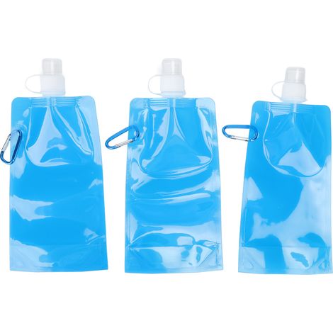 Bouteille d'eau pliante multifonction sans BPA PE bouteille d'eau douce pour voyage en plein air Camping 700 ml bleu