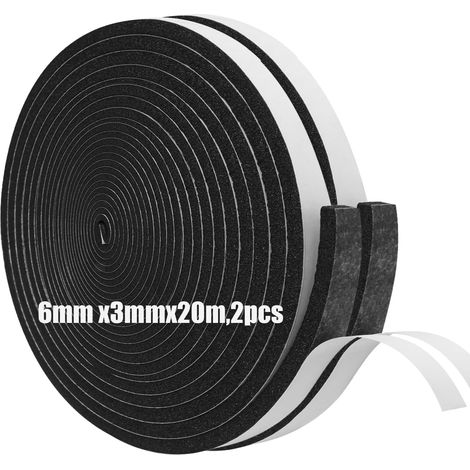 Lot de 2 Bandes isolantes, Mousse CR, Néoprène, Auto-adhésives, Étanchéité portes et fenêtres