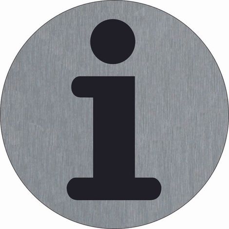 Plaque de porte Informations - Aluminium brosse Ø75mm - 4383002