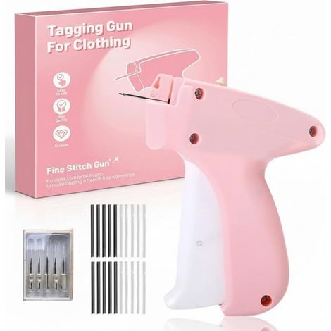 Pistola de coser para ropa, pistola de etiquetado y colocador de etiquetas de precio con 5 agujas, 500 púas de 0,2" y 500 púas de 2". (1/5)