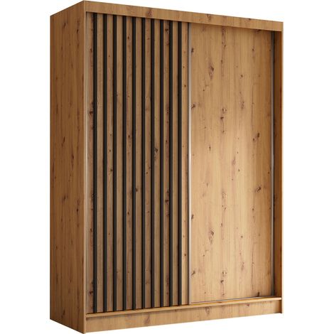 AX LIVING Cabinio Kleiderschrank 160 breit  Artisan Eiche Schwarz
