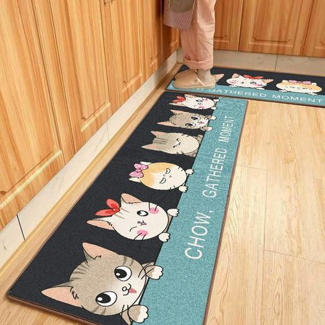 Lot de 2 Tapis Cuisine Antidérapant, Tapis Devant Absorbant Décoratif Paillasson, Doux Tapis du Sol pour Salon Chambre Passage Maison, Lavable en Machine, 40x60cm et 40x120cm (1/5)