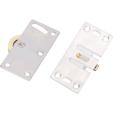 [Rodamiento para puerta] Rodamiento de bolas ajustable de acero inoxidable y nailon para puertas correderas de madera/armarios (7,5 cm, 2 piezas, cobre) (1/5)