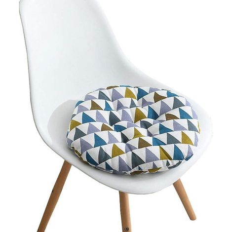 Coussin de chaise imprimé à motifs ronds et triangulaires - 40 x 40 cm, multicolore, doux et confortable. (1/5)