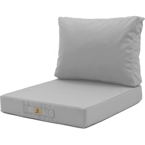 Coussins pour salon de jardin déhoussable 60x70cm Gris galet