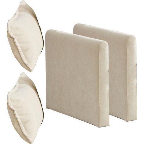 Canapé nuage avec accoudoirs uniquement, canapé sectionnel moderne, pour salon, chambre et appartement, coussin d’assise rembourré double couche confortable, tissu chenille respirant, beige, DE501EBG