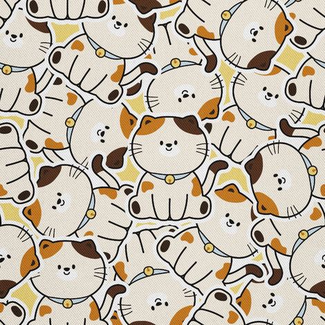 Tela decorativa para exteriores estilo oxford con estampado de gatito sentado. (1/5)