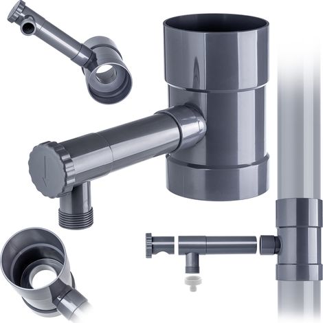 KADAX Regensammler/-fänger mit 100mm Ventil - GZ 1 grau IBCLZ1-100 K10753