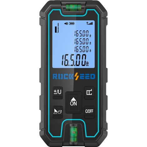 Télémètre Laser 50 m, Portable Metre Laser, Télémètre Laser Numérique avec 2 Niveaux à Bulle, Metre Laser avec 5 Unités Conversion. (1/5)