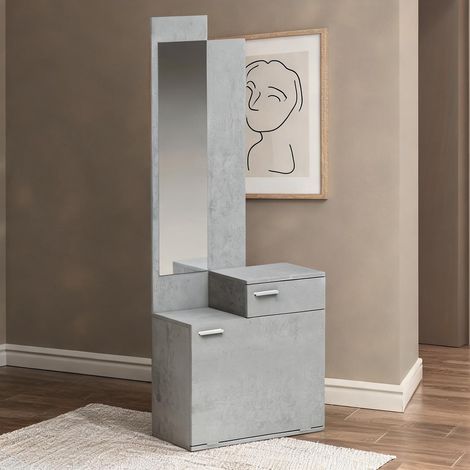 Console coloris gris en melamine 61 x 30 x 170 cm (1/5)