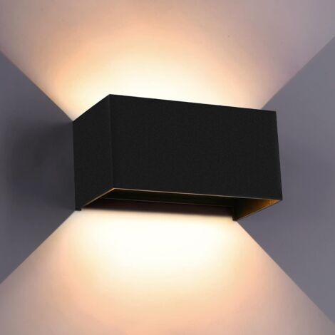 Applique murale LED pour usage intérieur, 24 W, angle de faisceau réglable, applique murale en aluminium noir pour le salon, applique murale extérieure étanche avec indice de protection IP65, lumière (1/4)