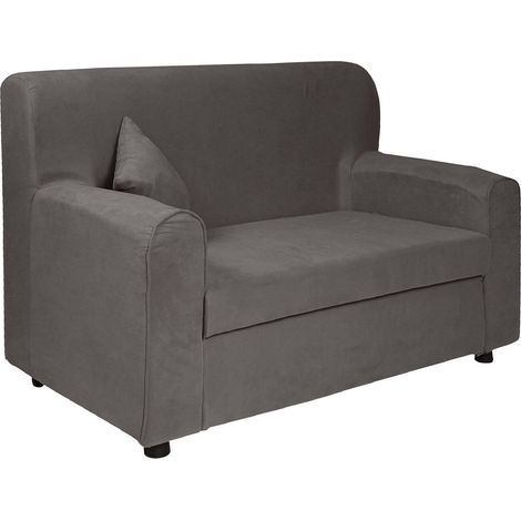 Dmora - Divano fisso 2 posti Andreia, Divano in tessuto, Sofà lineare salvaspazio, Divano per piccoli appartamenti, 125x73h85 cm, Grigio