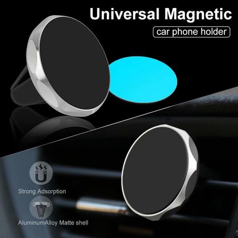 Support magnétique pour téléphone voiture universel, fixation sur grille d'aération, porte-smartphone aimanté auto (1/5)