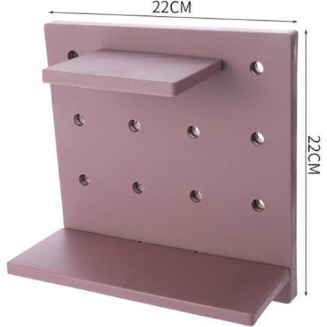 Estantería de pared de 3 piezas hecha de tablero perforado, organizador de pared de plástico para el hogar, la cocina, el baño y la oficina (morado)
